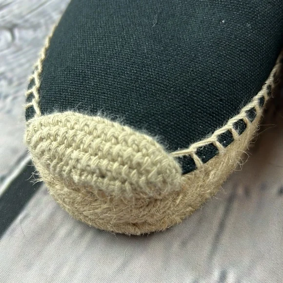 J.CREW Black Canvas Slip On Espadrille Flats - Picture 14 of 17